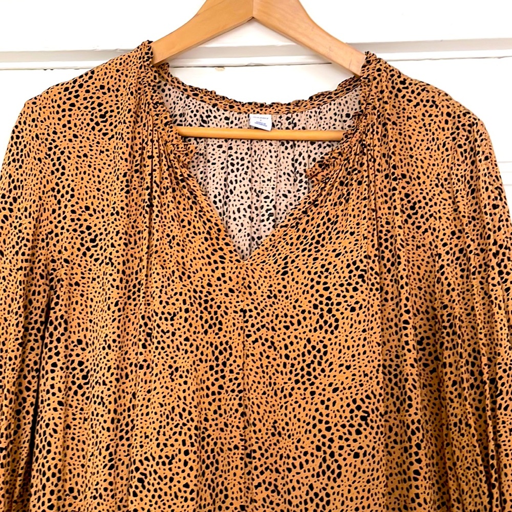 Old Navy leopard print tiered midi dress